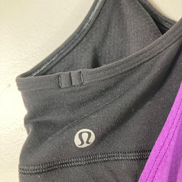 Womens Lululemon Bra Tuck Me In Tank Purple Black 6 - Picture 3 of 4